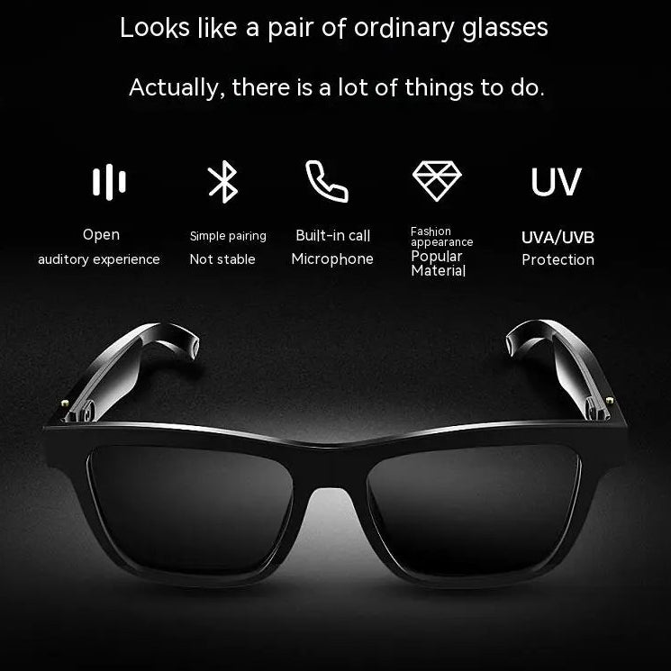 Smart Glasses Black Technology Headset Bluetooth Sunglasses